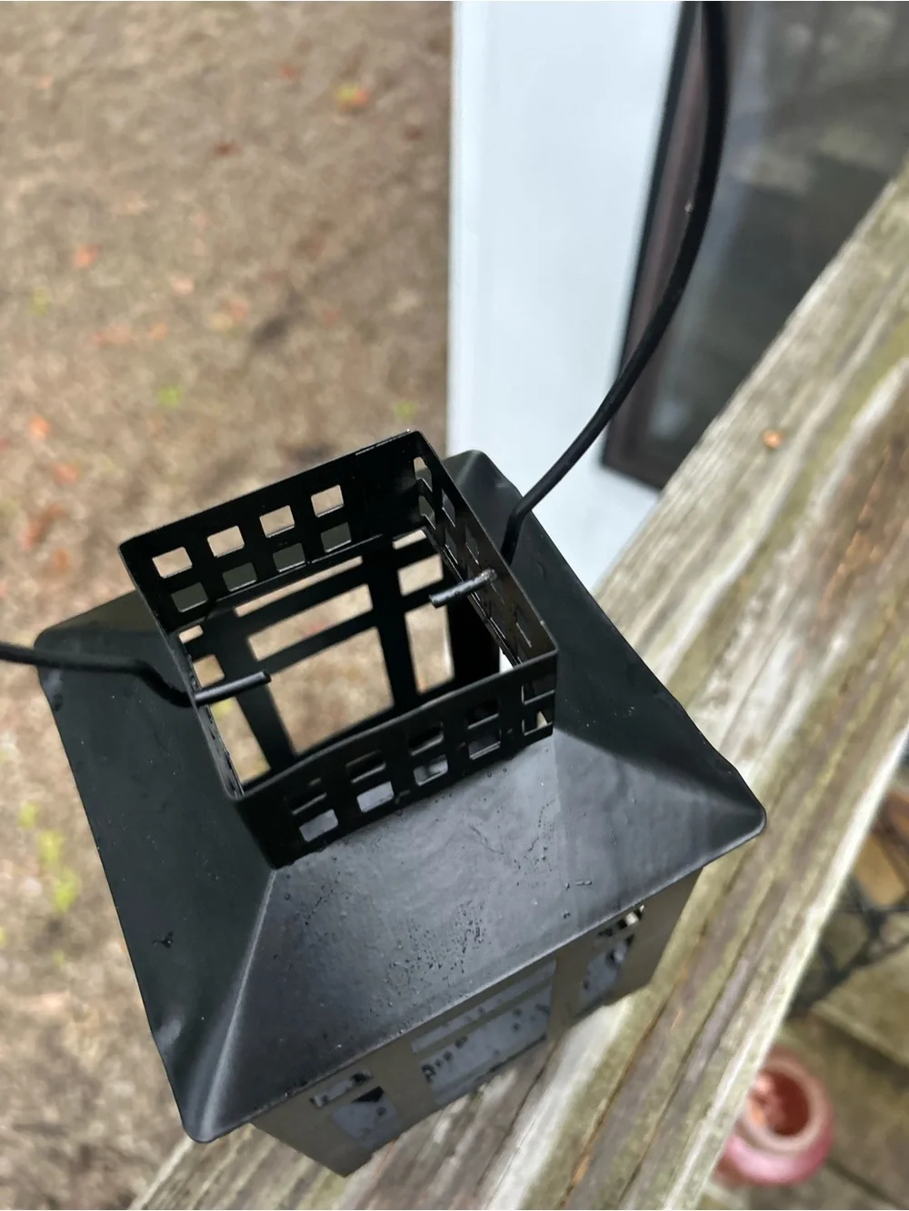 Black Metal Lantern Candle Holder - Unbranded new in box